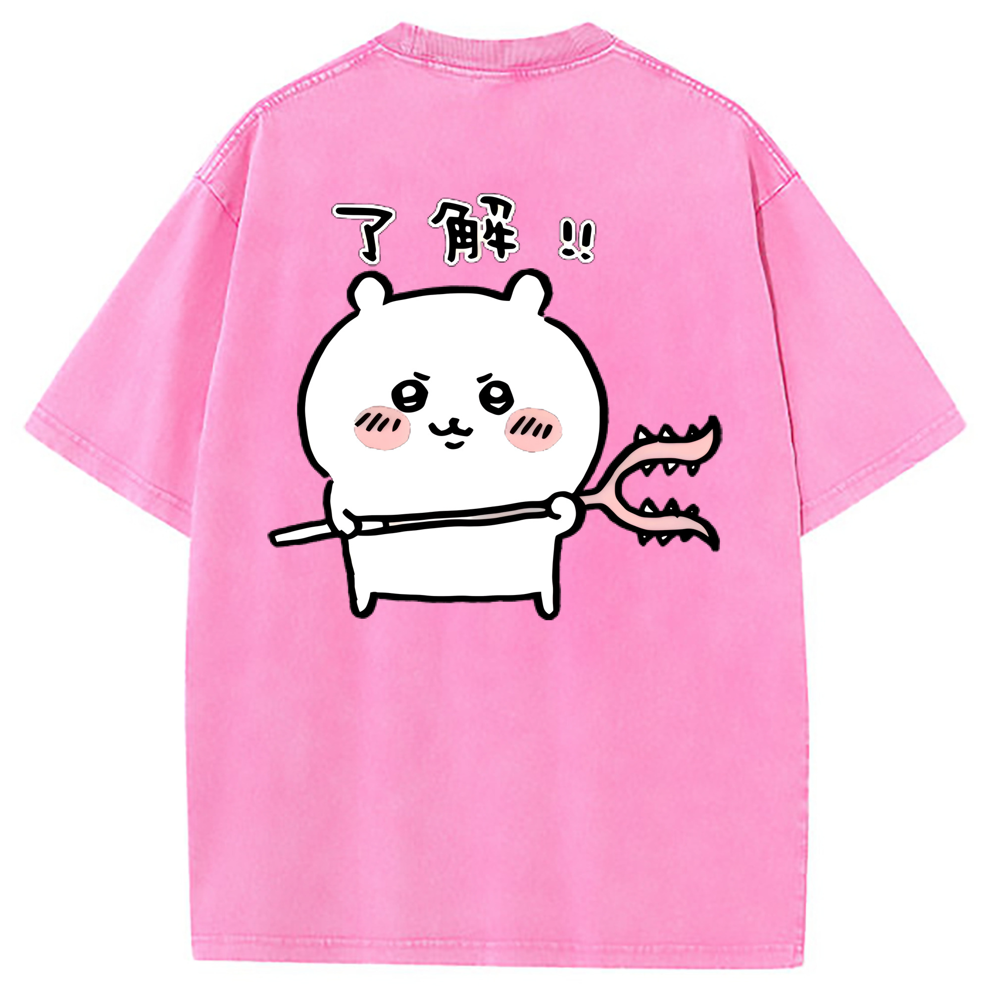 （画像用） ちいかわ ちいかわ Chii-kawa chiikawa 綿100% ヴィンテージ風 半袖Tシャツ（背面プリント）